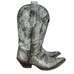 Corral Western Boots Womens 5.5 M‎ Gray Leather Snip Toe  Cowgirl R2426